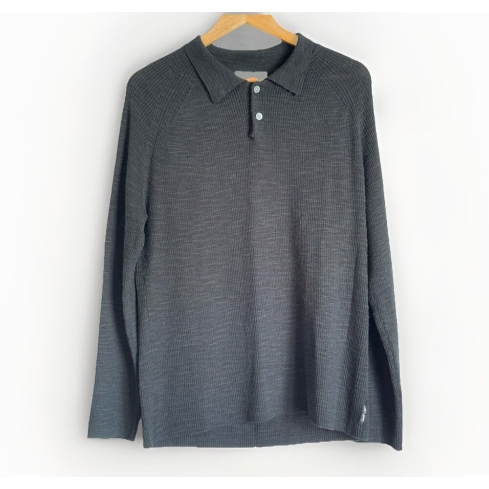 A/X Armani Exchange Gray Wool Blend Polo Collared Sweater Mens XL Quiet Luxury